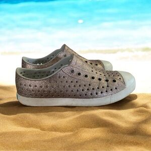 Unisex NATIVE Jefferson Bling METAL BLING Shell White Shoes Size Men 6 Women 8